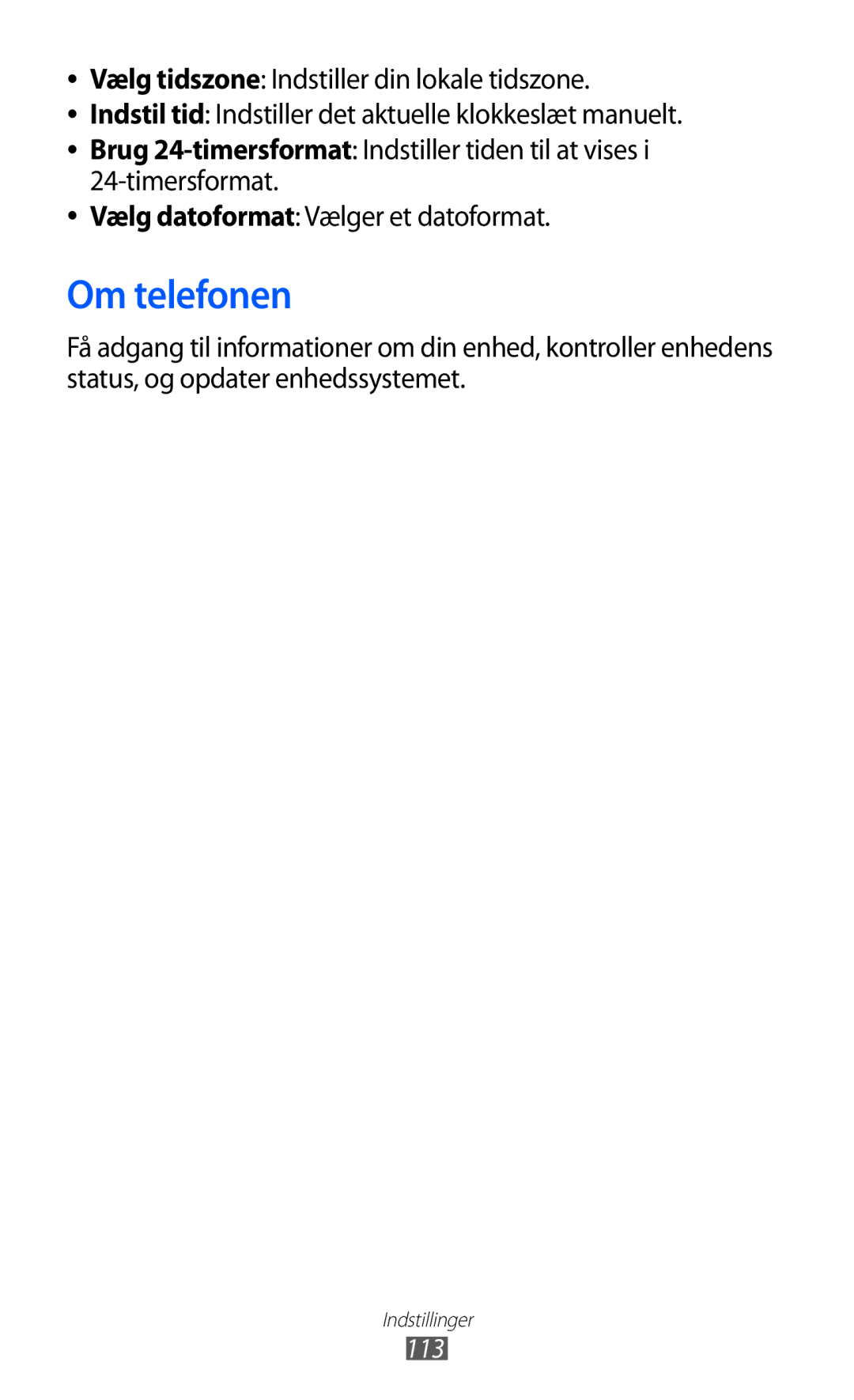 Samsung GT-S5363AAANEE manual Om telefonen, 113 