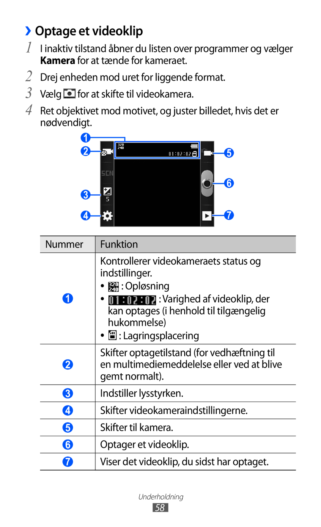 Samsung GT-S5363AAANEE manual ››Optage et videoklip 