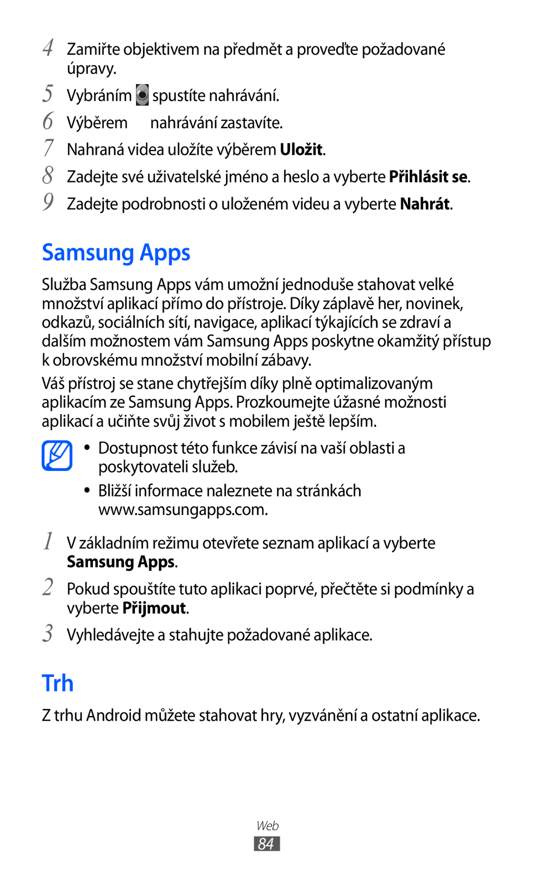 Samsung GT-S5363AAAO2C, GT2S5363AAAO2C manual Samsung Apps, Trh 