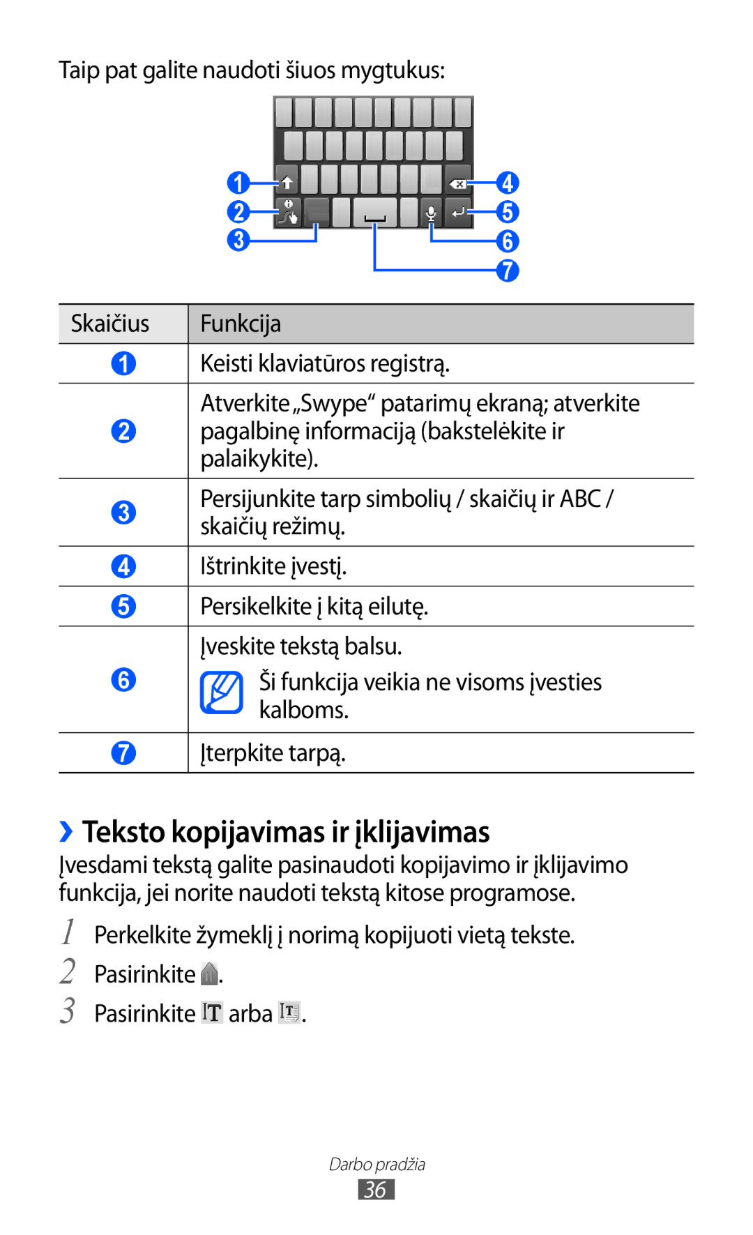 Samsung GT-S5363AAASEB manual ››Teksto kopijavimas ir įklijavimas 