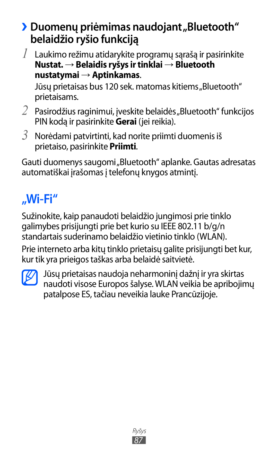 Samsung GT-S5363AAASEB manual „Wi-Fi 