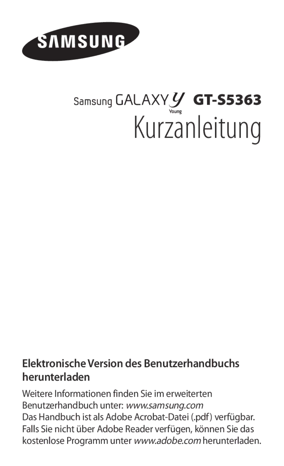 Samsung GT-S5363AAAVID, GT-S5363AAAVIA, GT-S5363AAAVIT manual Kurzanleitung 
