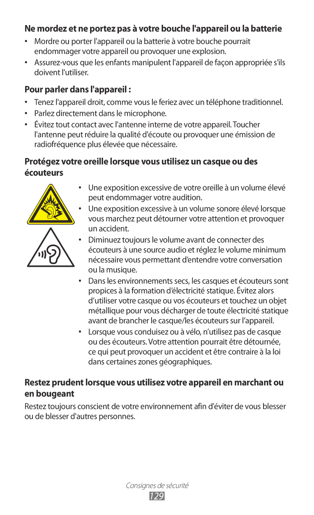 Samsung GT-S5369TKALPM, GT-S5369MAAVGF, GT-S5369UWAFTM, GT-S5369OIAFTM, GT-S5369TKAFTM manual 129, Pour parler dans lappareil 