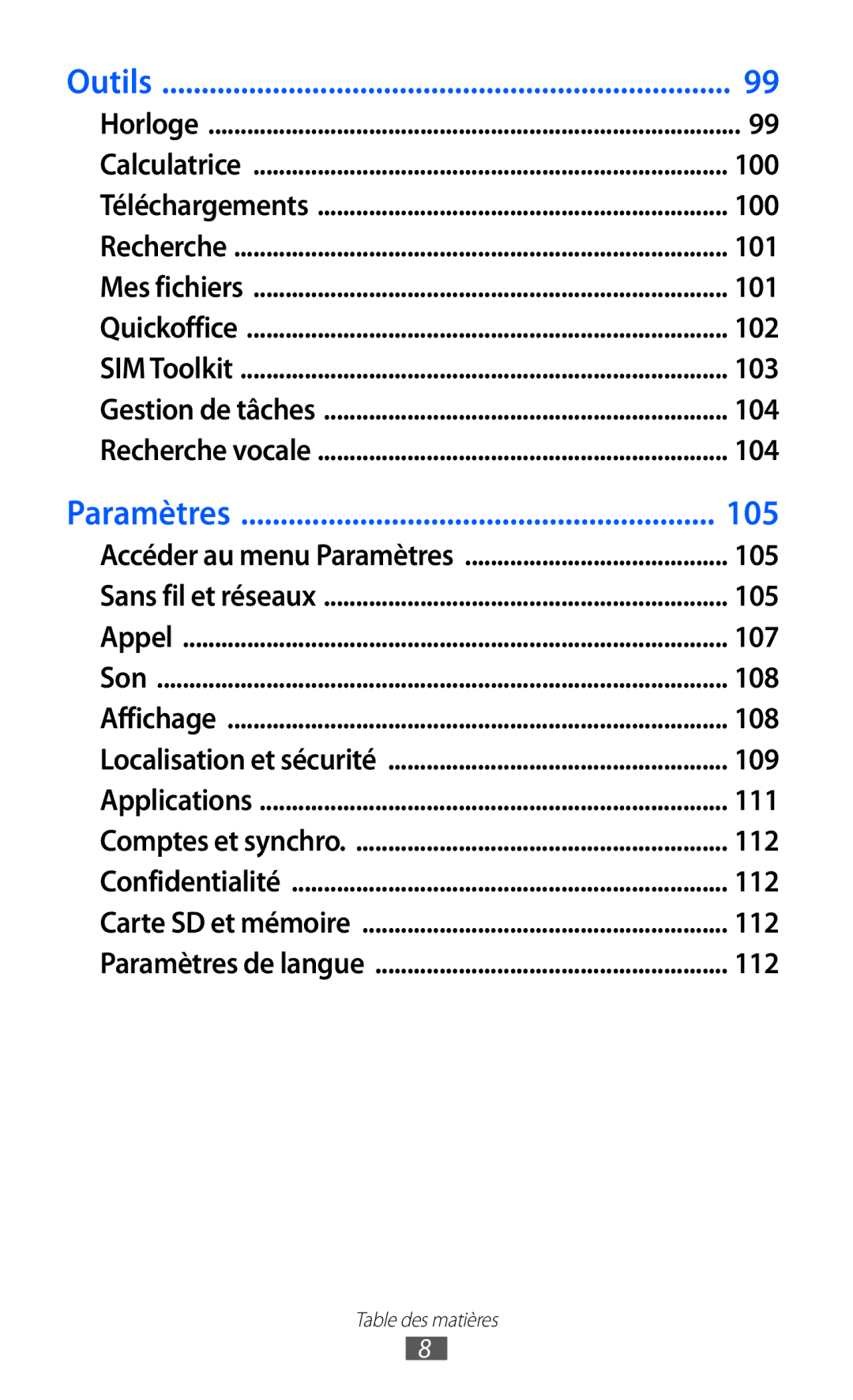 Samsung GT-S5369TKAFTM, GT-S5369MAAVGF, GT-S5369UWAFTM, GT-S5369OIAFTM, GT-S5369TKALPM manual 105 