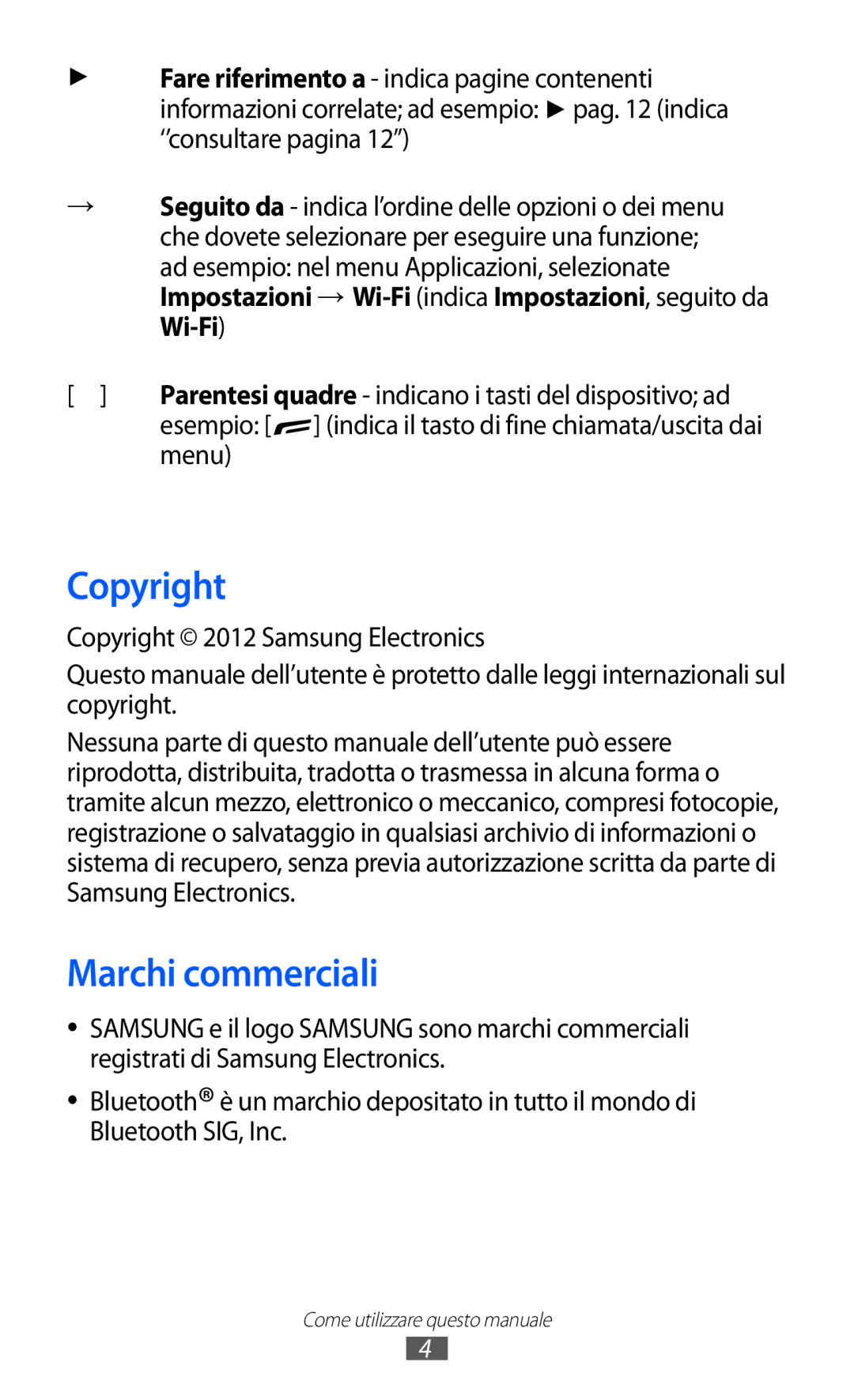 Samsung GT-S5380SSDHUI, GT-S5380SSAWIN, GT-S5380SSATIM, GT-S5380SSDFWB, GT-S5380SSDOMN Copyright, Marchi commerciali, Menu 