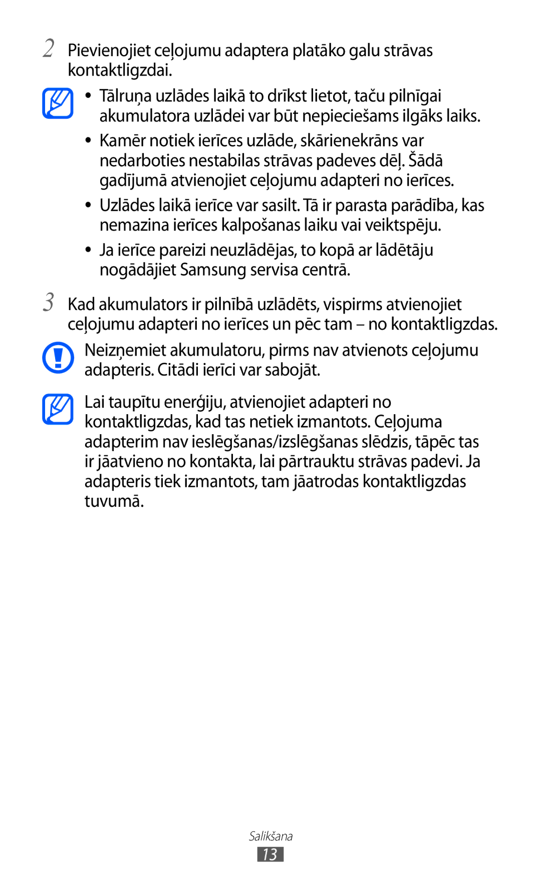 Samsung GT-S5380WRASEB, GT-S5380WRGSEB, GT-S5380SSASEB manual Salikšana 