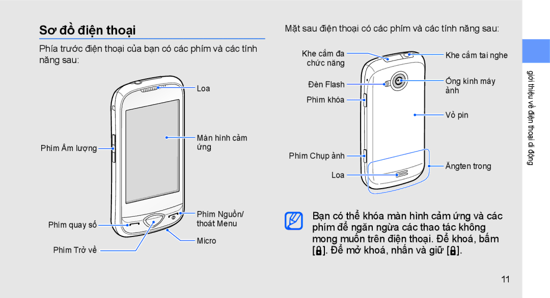 Samsung GT-S5560CWAXXV, GT-S5560LKAXXV, GT-S5560CWAXEV, GT-S5560TIAXXV, GT-S5560LKAXEV, GT-S5560BDAXXV manual Sơ đồ điện thoại 