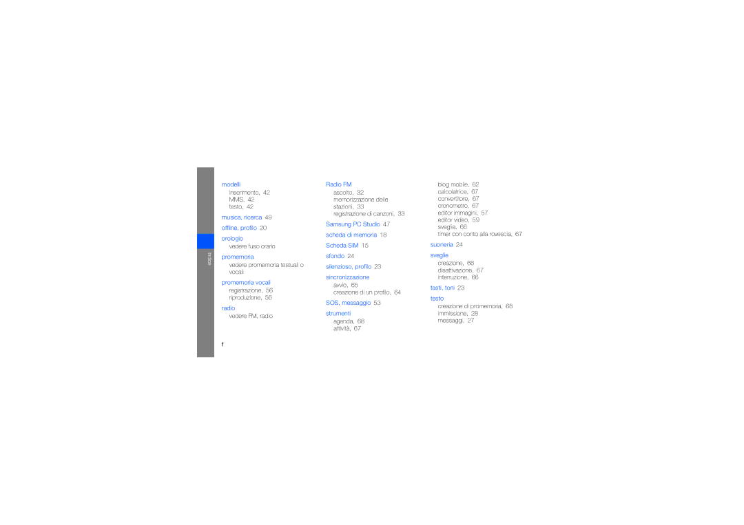 Samsung GT-S5560LKAIRD, GT-S5560LKACIT manual Modelli 