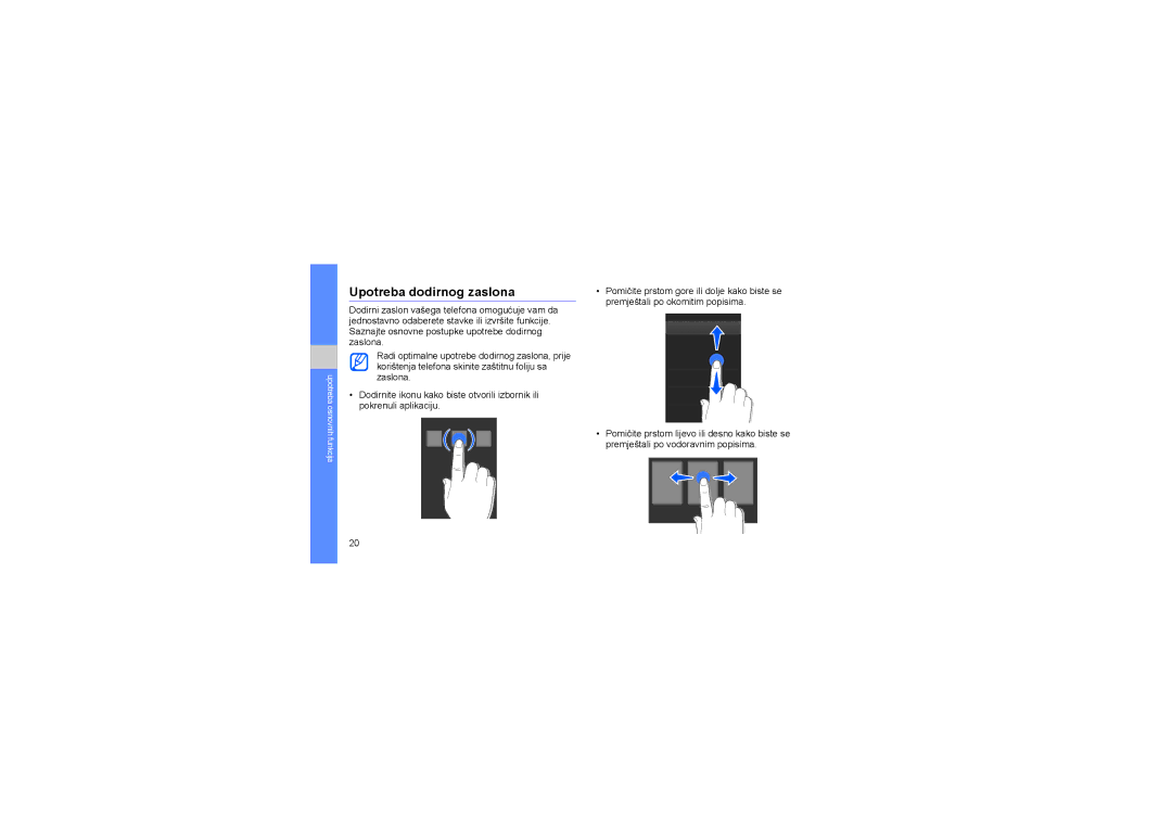 Samsung GT-S5560LKAVIP manual Upotreba dodirnog zaslona 