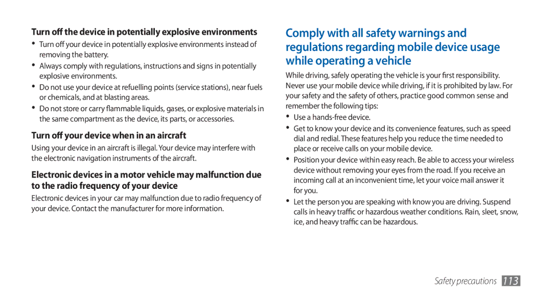 Samsung GT-S5570EGAECT, GT-S5570AAATUR, GT-S5570AAAAFR, GT-S5570AAAEGY manual Turn off your device when in an aircraft 