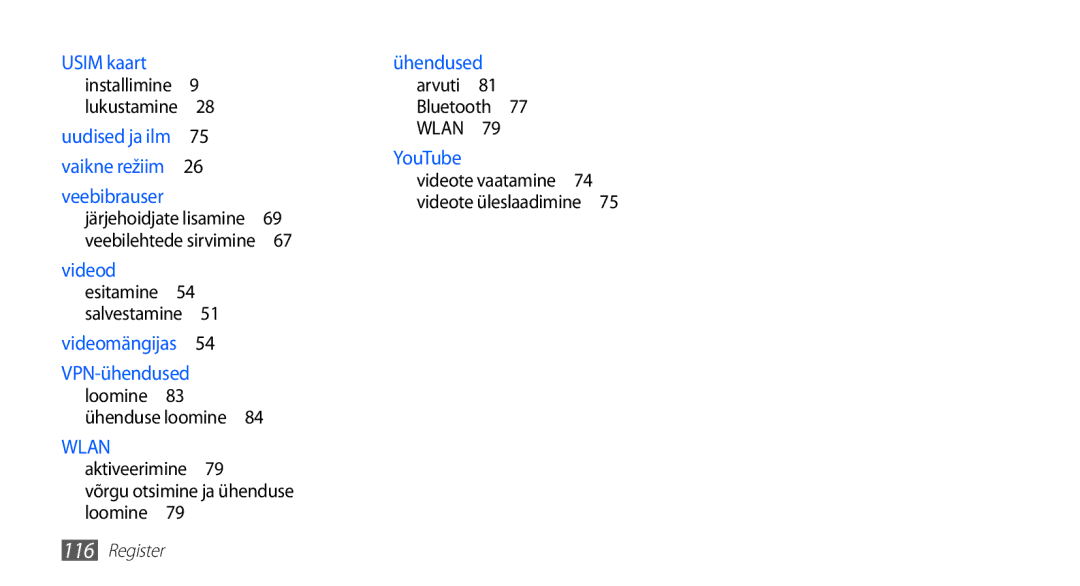 Samsung GT-S5570EGASEB, GT-S5570CWAOMT, GT-S5570EGAOMT, GT-S5570CWASEB, GT-S5570AAASEB manual Videod 