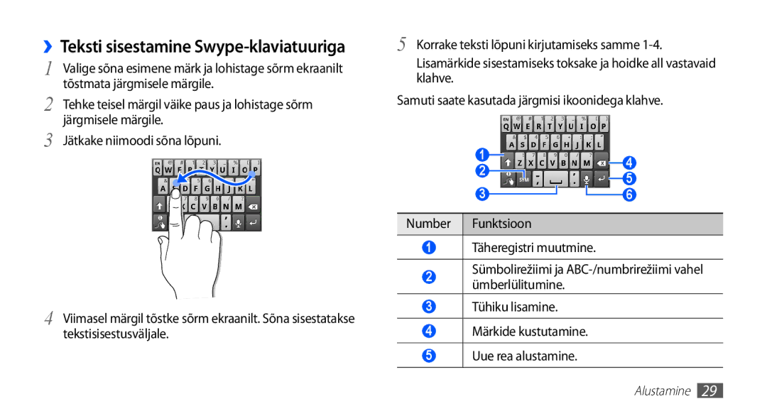 Samsung GT-S5570AAASEB, GT-S5570CWAOMT manual Tõstmata järgmisele märgile, Järgmisele märgile, Jätkake niimoodi sõna lõpuni 