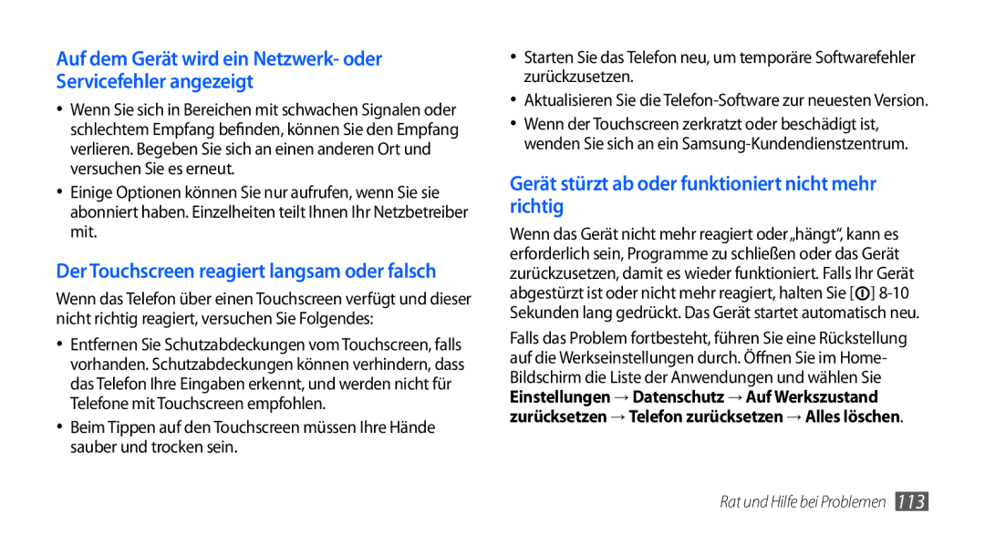 Samsung GT-S5570AAAXEG, GT-S5570CWAVDR, GT-S5570AAADBT, GT-S5570AAAVD2 Gerät stürzt ab oder funktioniert nicht mehr richtig 