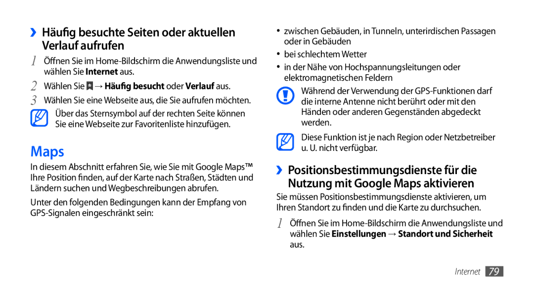 Samsung GT-S5570MOAATO, GT-S5570CWAVDR, GT-S5570AAAXEG, GT-S5570AAADBT, GT-S5570AAAVD2, GT-S5570CWAATO Maps, Verlauf aufrufen 