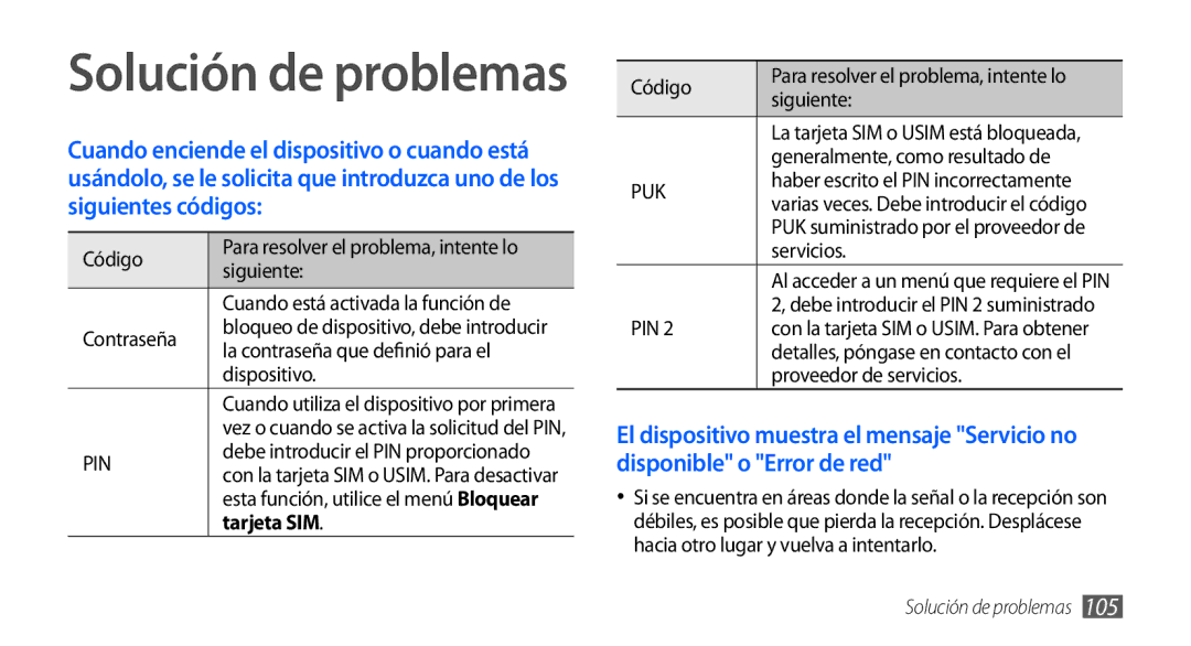 Samsung GT-S5570AAAFOP Código, Siguiente, Contraseña, La contraseña que definió para el, Servicios, Proveedor de servicios 