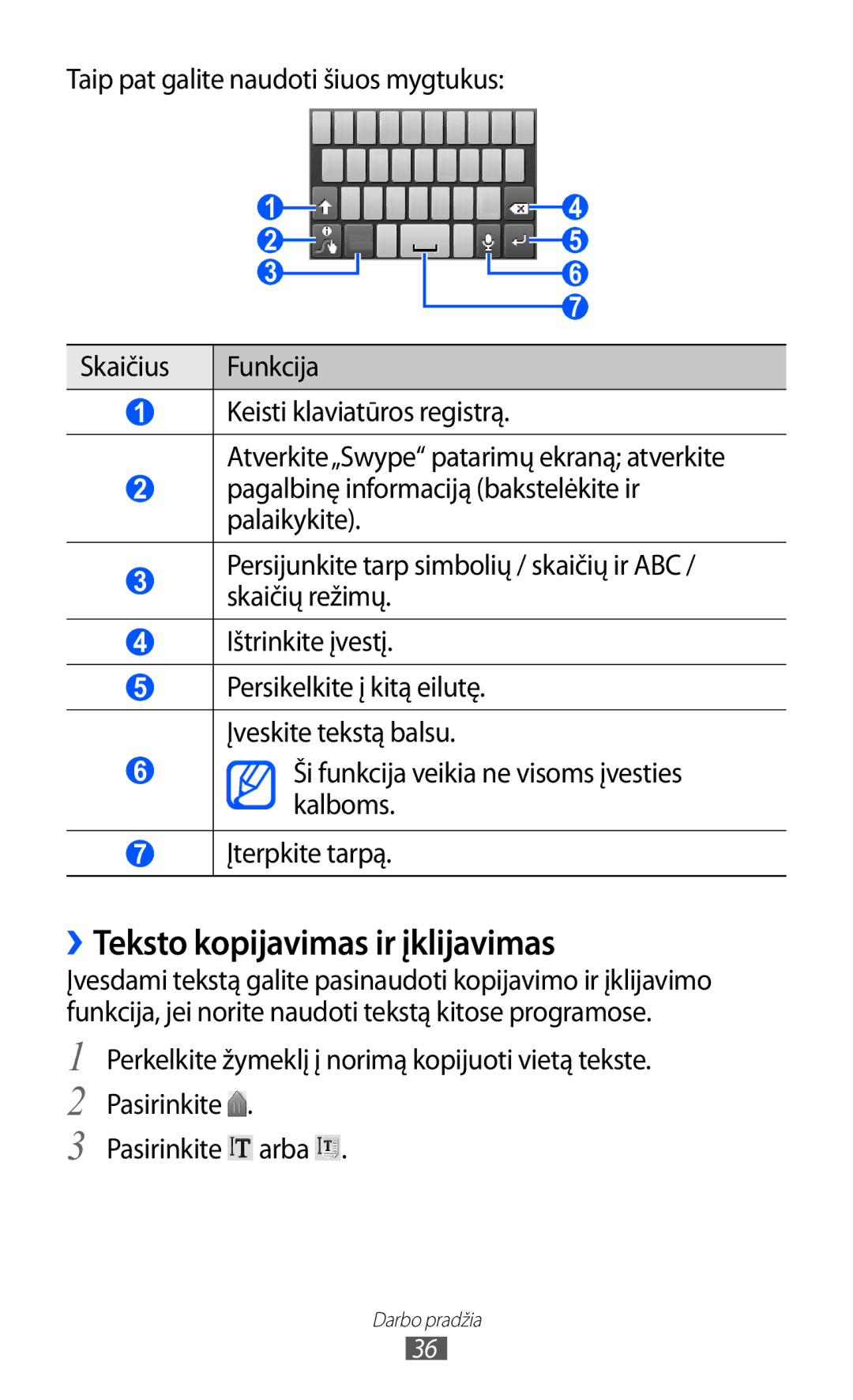 Samsung GT-S5570CWISEB, GT-S5570AAISEB, GT-S5570EGISEB manual ››Teksto kopijavimas ir įklijavimas 