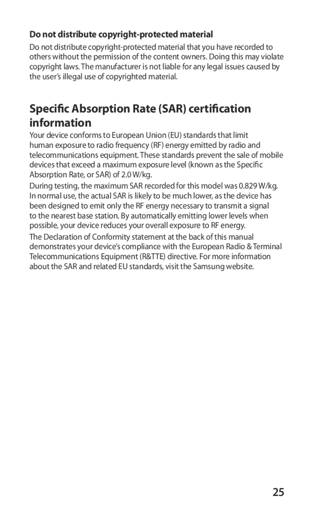 Samsung GT-S5570AAISFR, GT-S5570CWITMN, GT-S5570EGIITV manual Specific Absorption Rate SAR certification information 