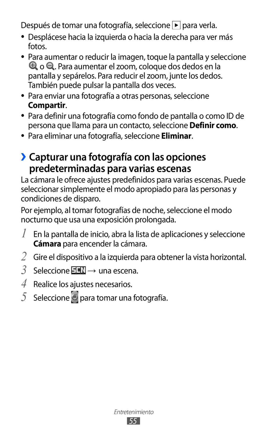 Samsung GT-S5570CWIYOG, GT-S5570CWITMN, GT-S5570MOIATL, GT-S5570MAIATL Para eliminar una fotografía, seleccione Eliminar 