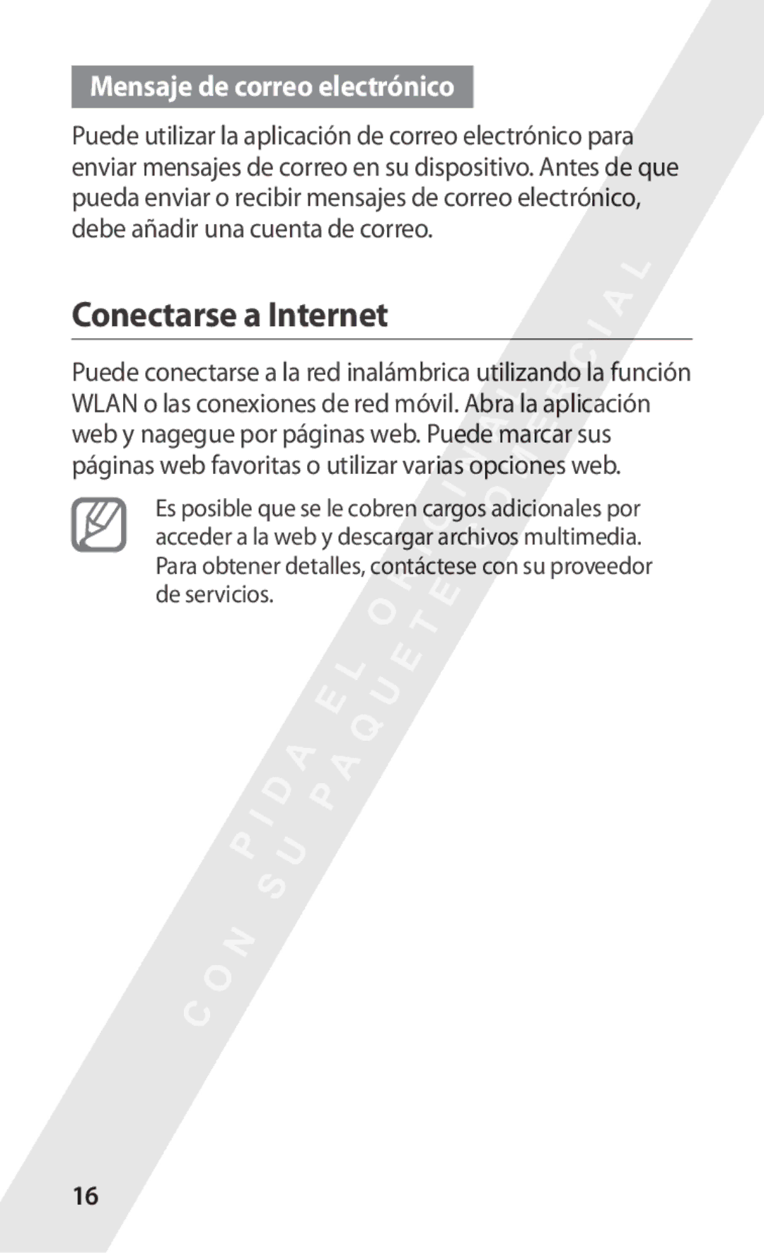 Samsung GT-S5570MOIXEC, GT-S5570CWITMN, GT-S5570MOIATL, GT-S5570MAIATL Conectarse a Internet, Mensaje de correo electrónico 