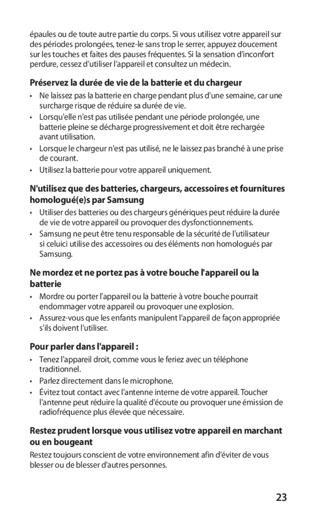 Samsung GT-S5570AAIVGF, GT-S5570CWIXEF Préservez la durée de vie de la batterie et du chargeur, Pour parler dans lappareil 
