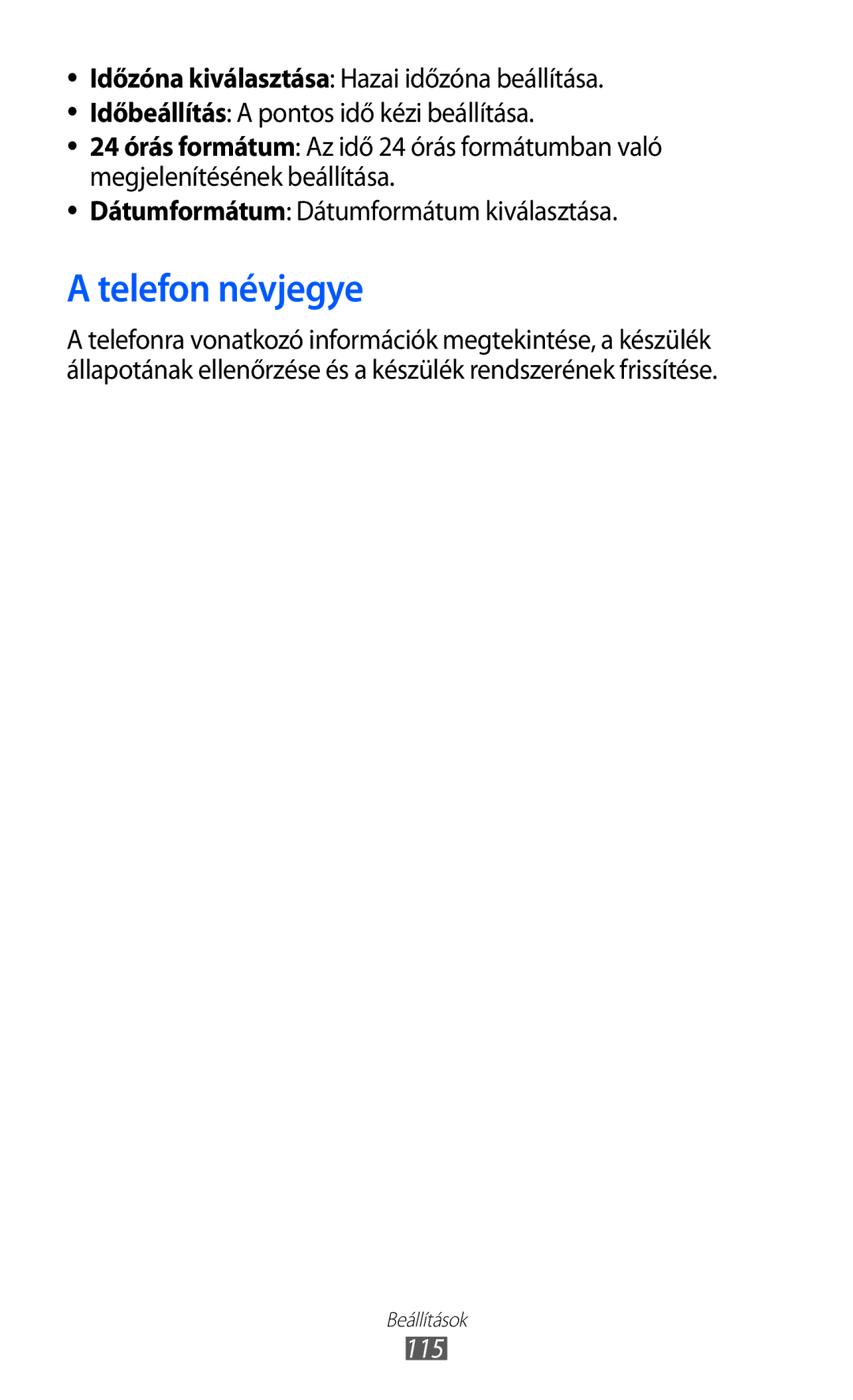 Samsung GT2S5570AAITMH, GT-S5570EGIITV, GT-S5570CWIDBT, GT-S5570CWIITV, GT-S5570AAIDBT, GT-S5570EGIDBT Telefon névjegye, 115 