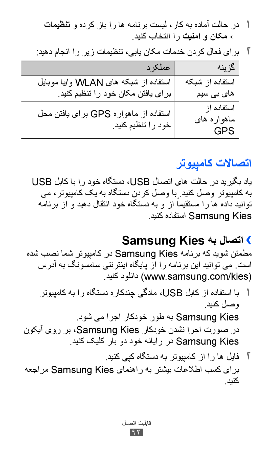 Samsung GT-S5570AAIAFR, GT-S5570EGIKSA, GT-S5570EGIMID رتویپماک تلااصتا, Samsung Kies هب لاصتا››, دینک هدافتسا Samsung Kies 