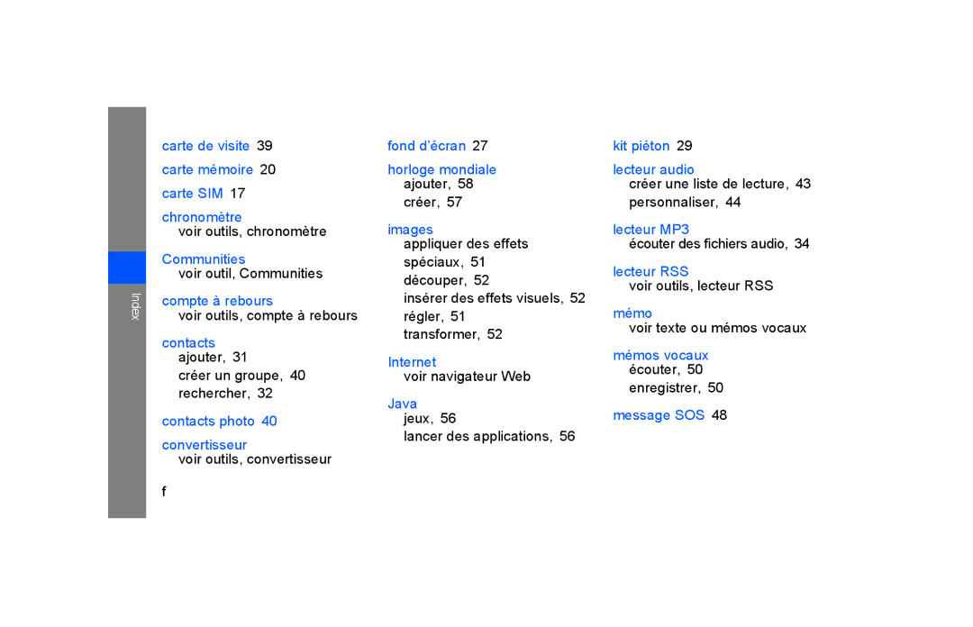 Samsung GT-S5600IVAFTM manual Voir outils, chronomètre, Voir outil, Communities, Voir outils, compte à rebours, Créer 