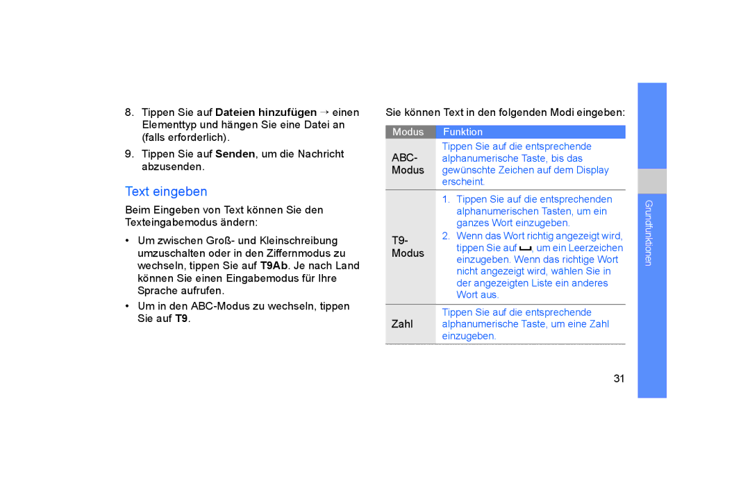 Samsung GT-S5600PWVVD2, GT-S5600TKVVD2, GT-S5600HAADTM, GT-S5600SIVVD2 manual Text eingeben, Abc 