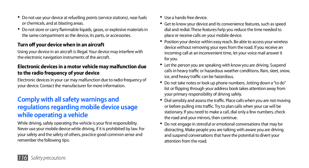 Samsung GT-S5660DSAKSA, GT-S5660DSASKZ, GT-S5660DSATUN, GT-S5660DSAAFG manual Turn off your device when in an aircraft 