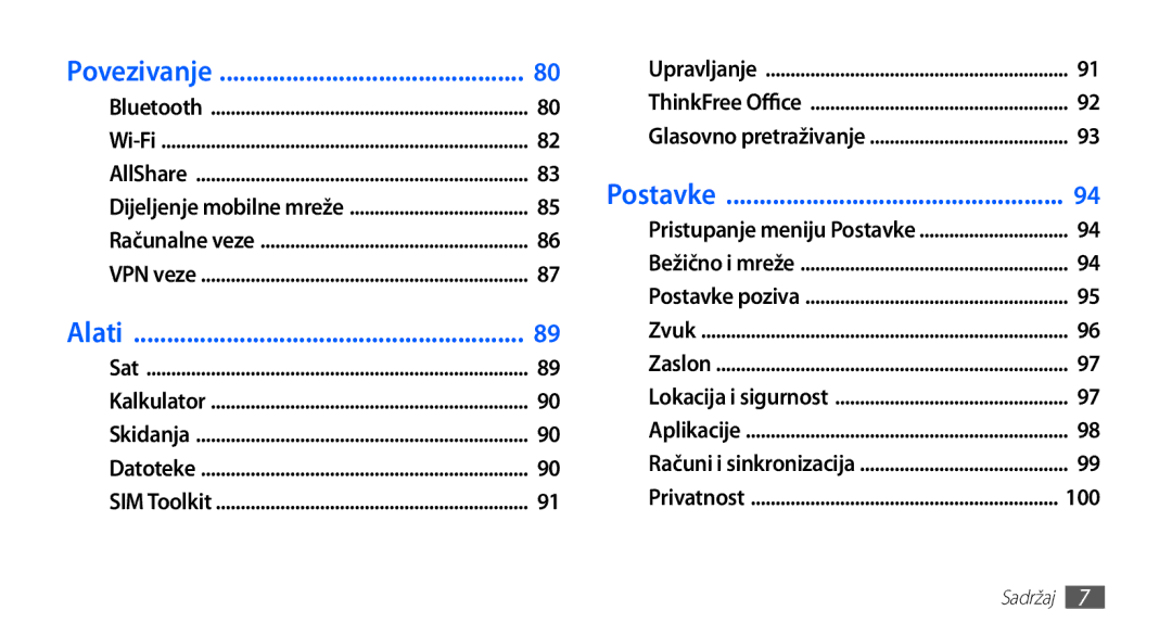 Samsung GT2S5660DSATRA, GT-S5660DSATRA manual Povezivanje 