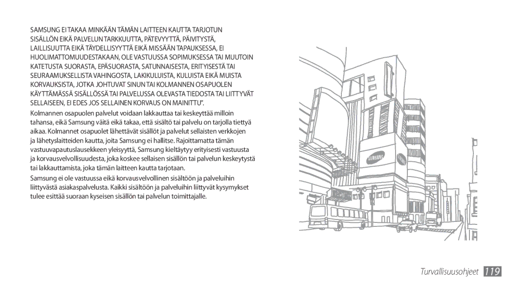 Samsung GT-S5660DSANEE, GT-S5660SWANEE manual Turvallisuusohjeet 