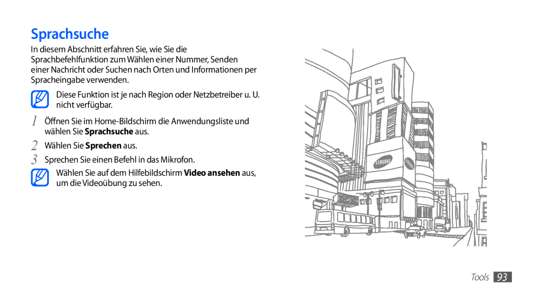 Samsung GT-S5670PWACOS, GT-S5670HKADBT, GT-S5670HKACOS, GT-S5670HKAXEG, GT-S5670PWAATO, GT-S5670PWADBT manual Sprachsuche 