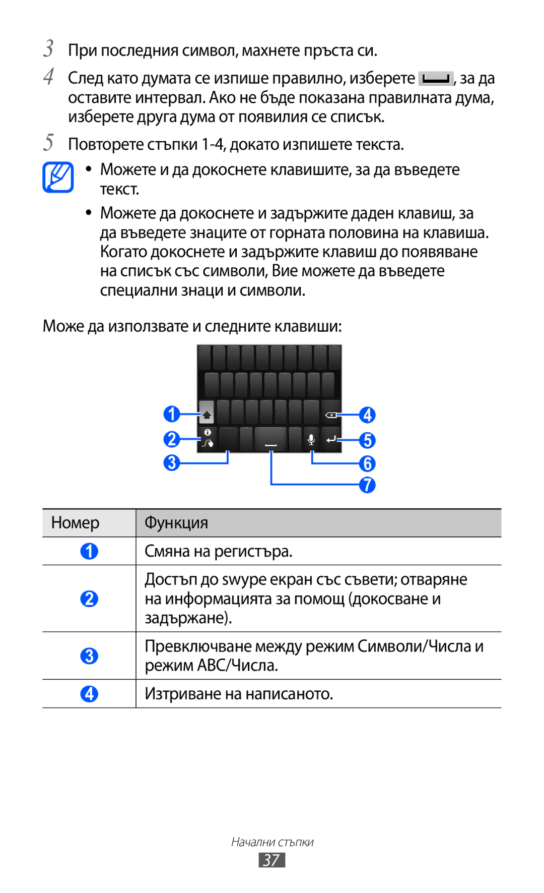 Samsung GT-S5690KOABGL manual При последния символ, махнете пръста си 