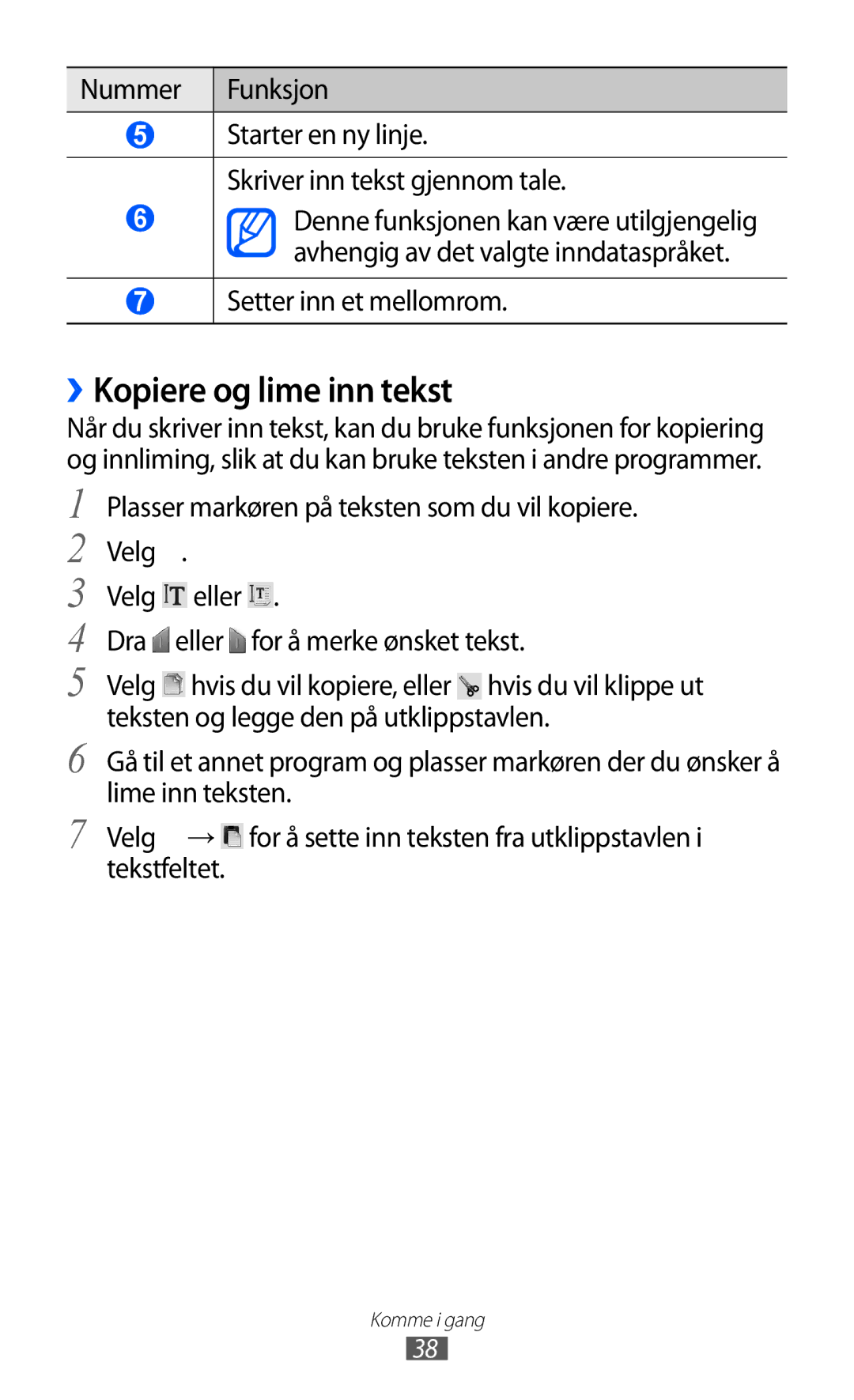 Samsung GT-S5690KOANEE, GT-S5690TAANEE manual ››Kopiere og lime inn tekst 