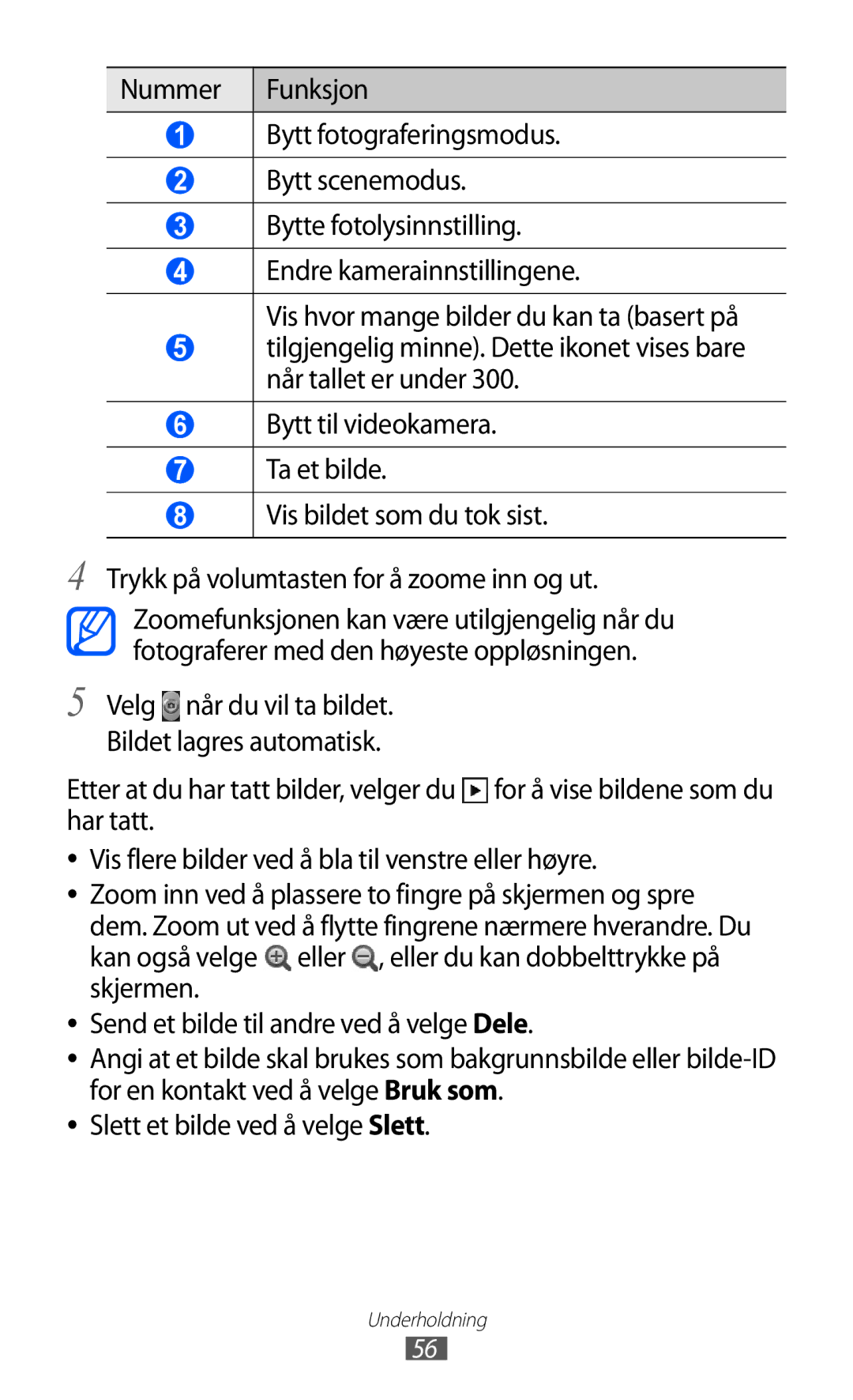 Samsung GT-S5690KOANEE, GT-S5690TAANEE manual Underholdning 