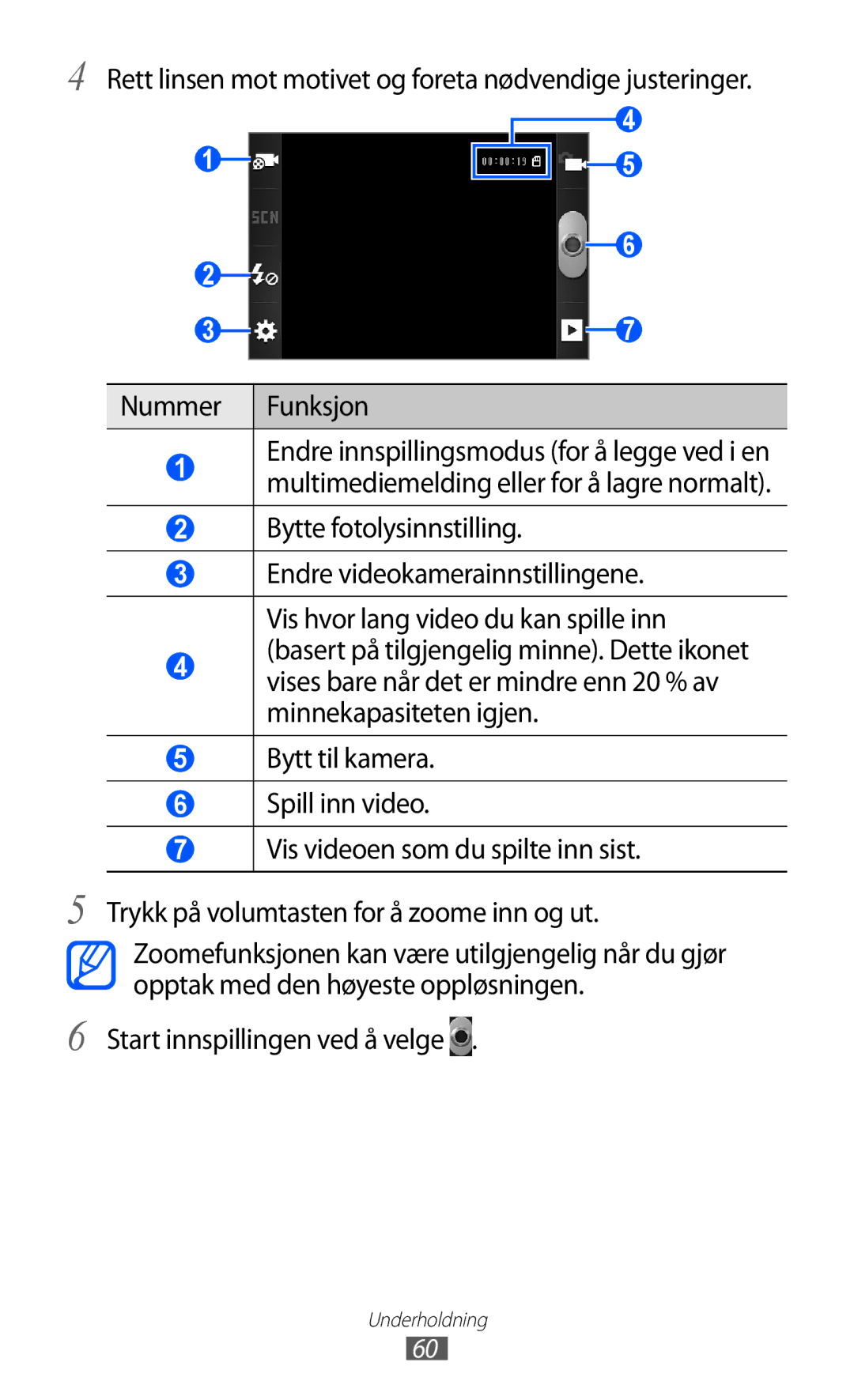 Samsung GT-S5690KOANEE, GT-S5690TAANEE manual Bytte fotolysinnstilling 