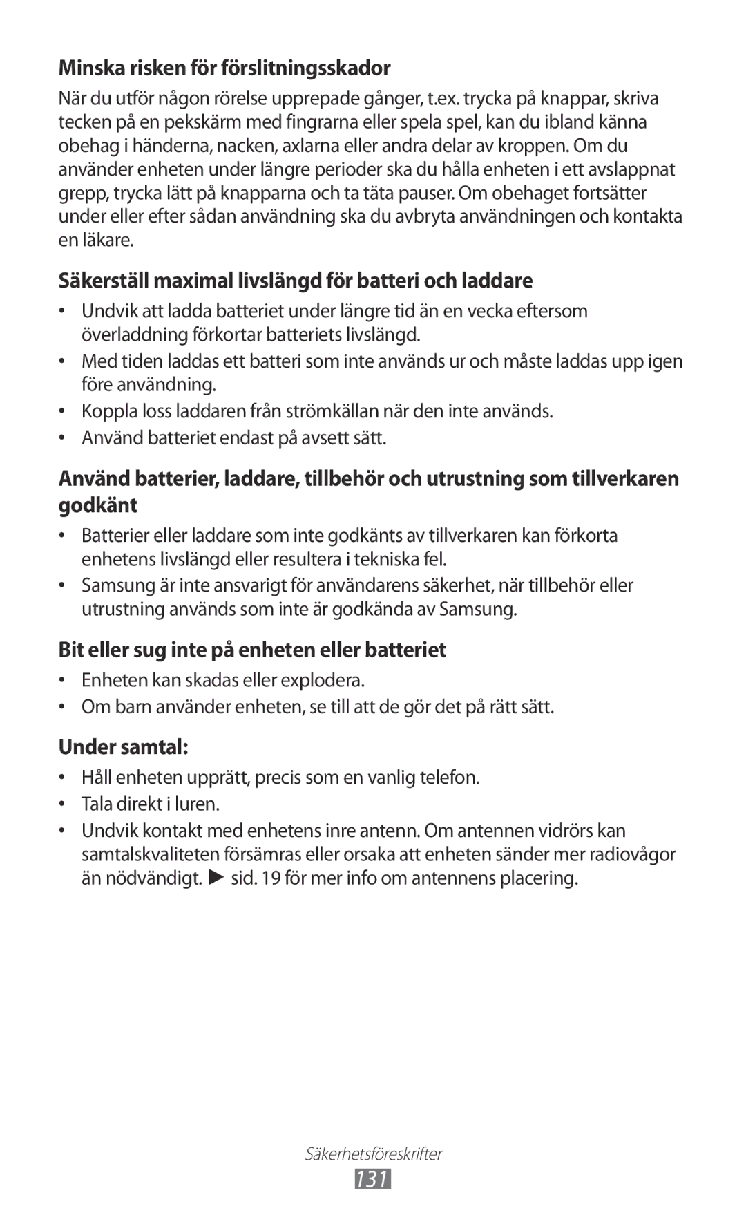 Samsung GT-S5690TAANEE, GT-S5690KOANEE manual 131 