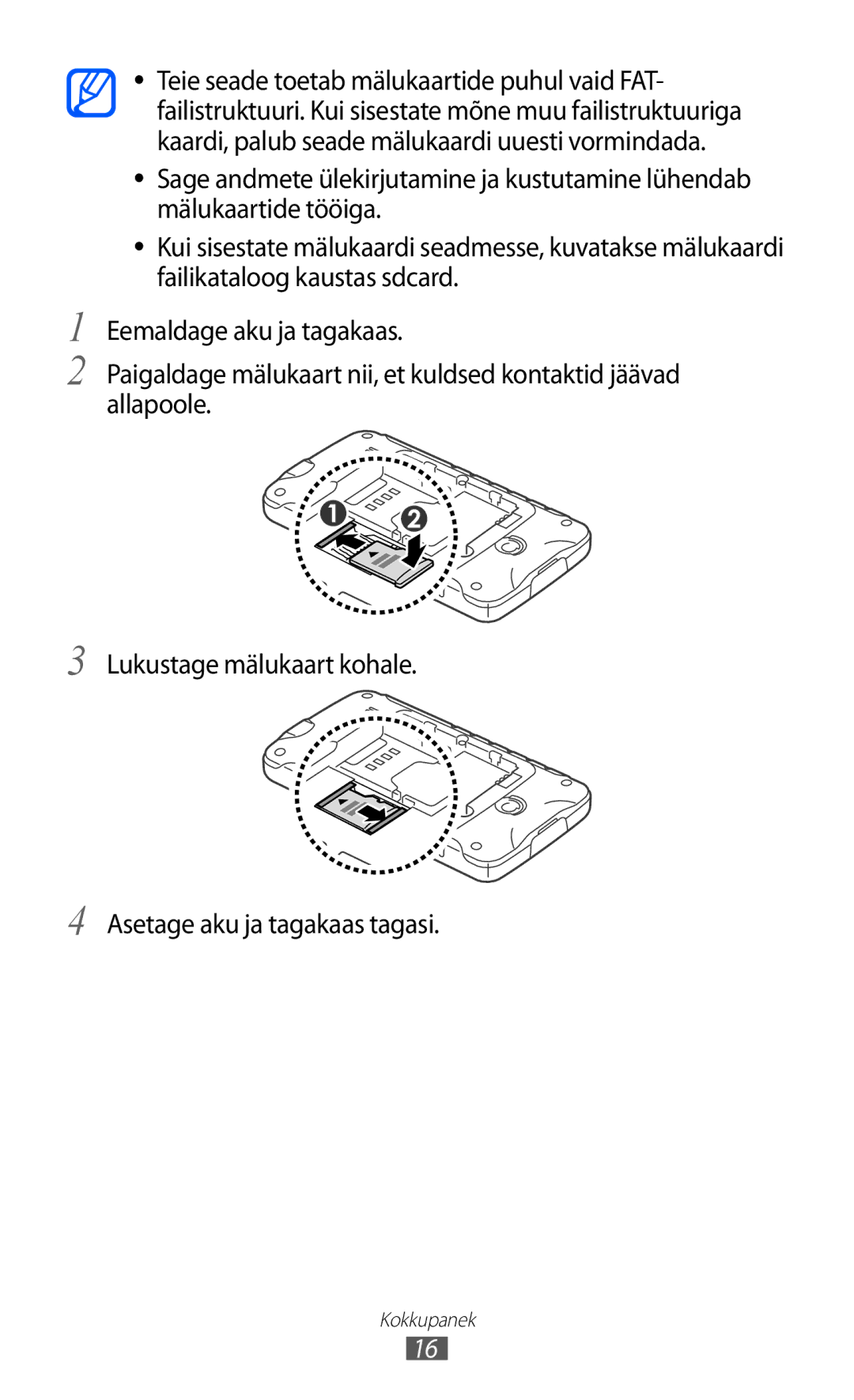 Samsung GT-S5690KOASEB manual Kokkupanek 