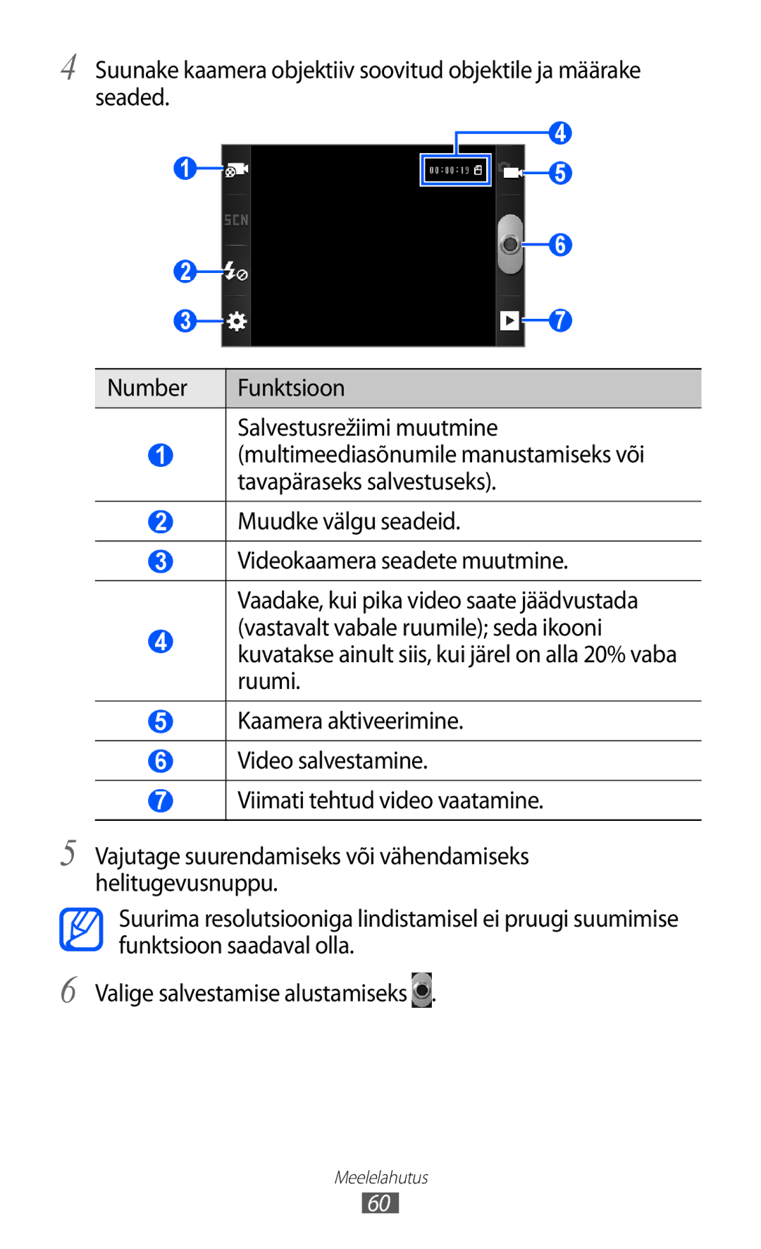 Samsung GT-S5690KOASEB manual Salvestusrežiimi muutmine, Muudke välgu seadeid 