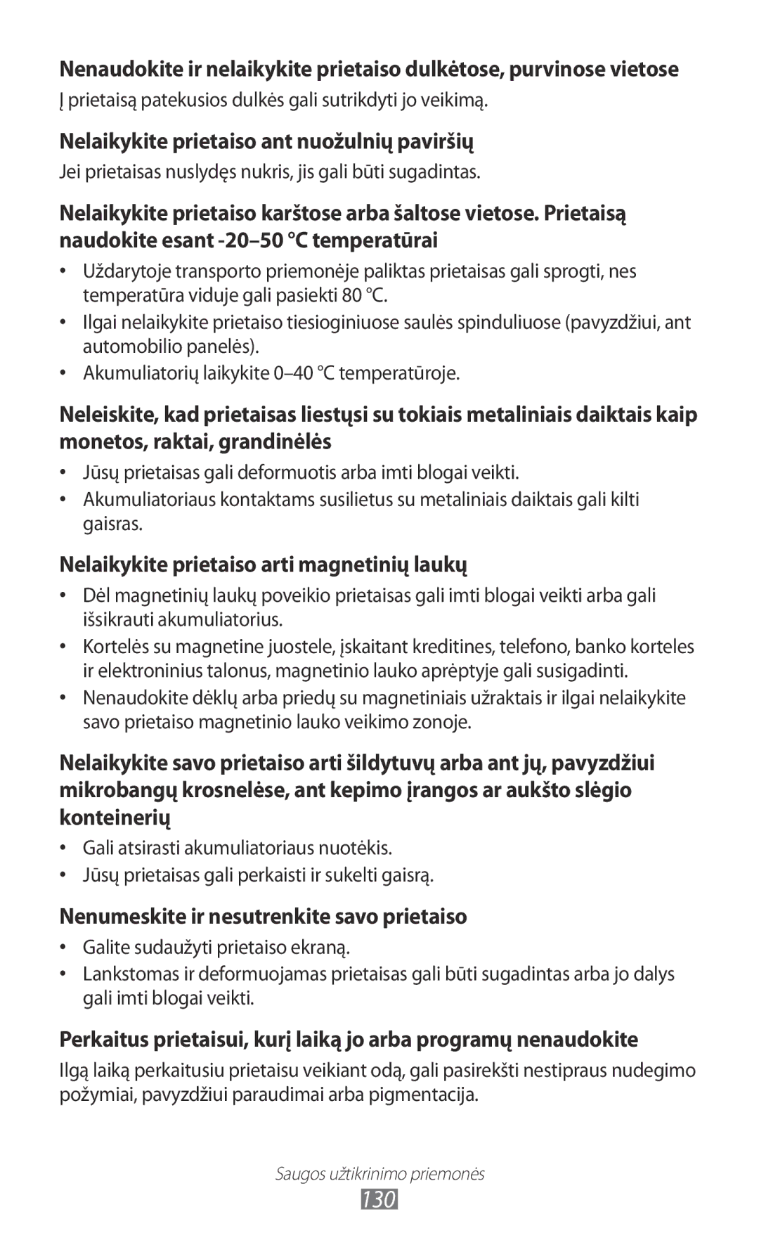 Samsung GT-S5690KOASEB manual 130 