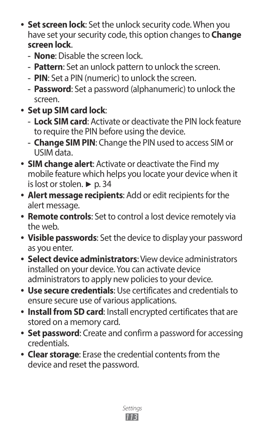 Samsung GT-S5690TAAXEF, GT-S5690TAAVIA, GT-S5690KOADBT, GT-S5690TAADTM, GT-S5690TAADBT, GT-S5690KOADTM Set up SIM card lock 