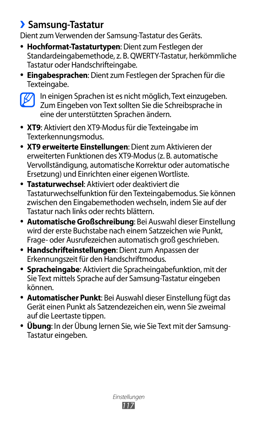 Samsung GT-S5690TAATMN, GT-S5690TAAVIA, GT-S5690KOADBT, GT-S5690TAADTM, GT-S5690TAADBT, GT-S5690KOADTM ››Samsung-Tastatur, 117 