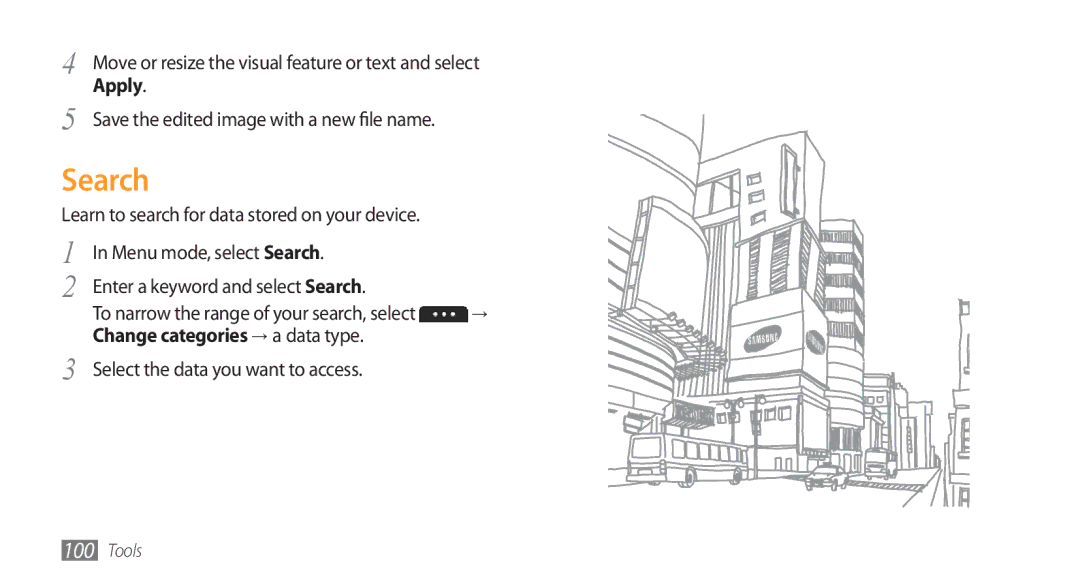 Samsung GT-S5750HKZXEF, GT-S5750HKELPM, GT-S5750PWELPM, GT-S5750HKEFTM manual Search, Select the data you want to access 