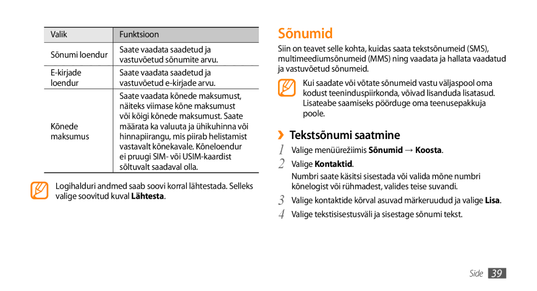 Samsung GT-S5750HKESEB, GT-S5750PWESEB, GT-S5750TIESEB manual Sõnumid, ››Tekstsõnumi saatmine, Valige Kontaktid 