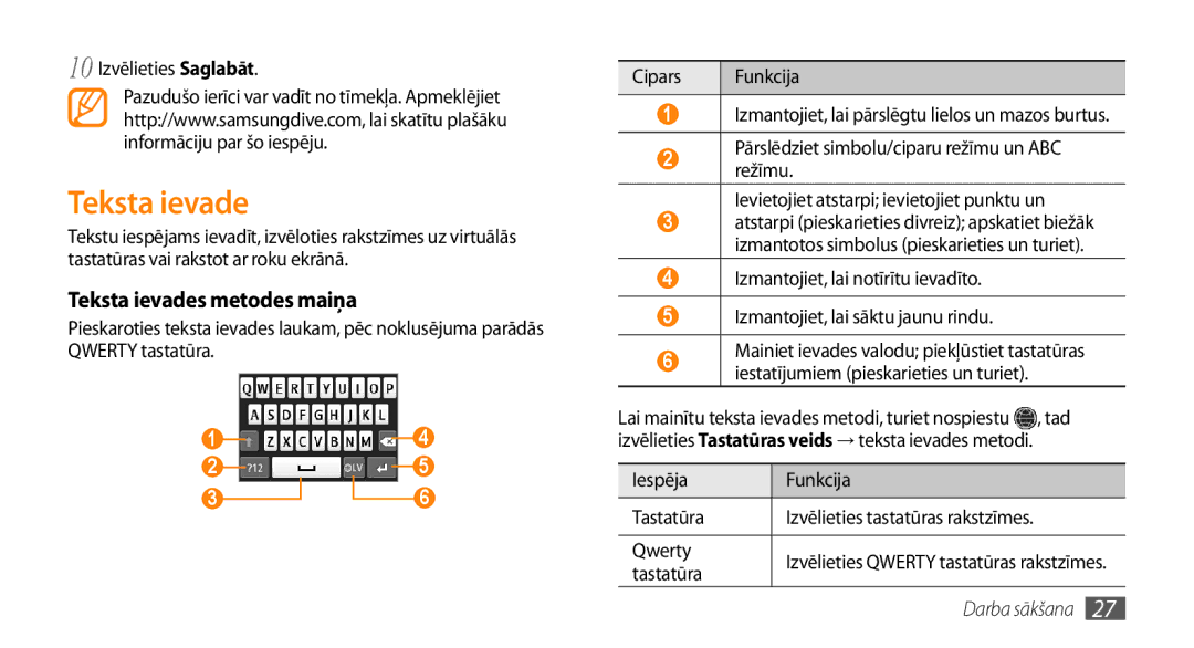 Samsung GT-S5750HKESEB, GT-S5750PWESEB, GT-S5750TIESEB manual Teksta ievades metodes maiņa 