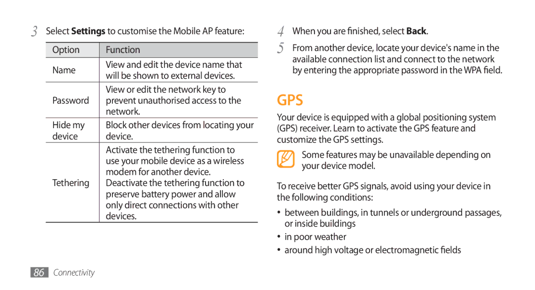 Samsung GT-S5753PWEXXV View or edit the network key to, Network, Hide my, Modem for another device, Tethering, Devices 