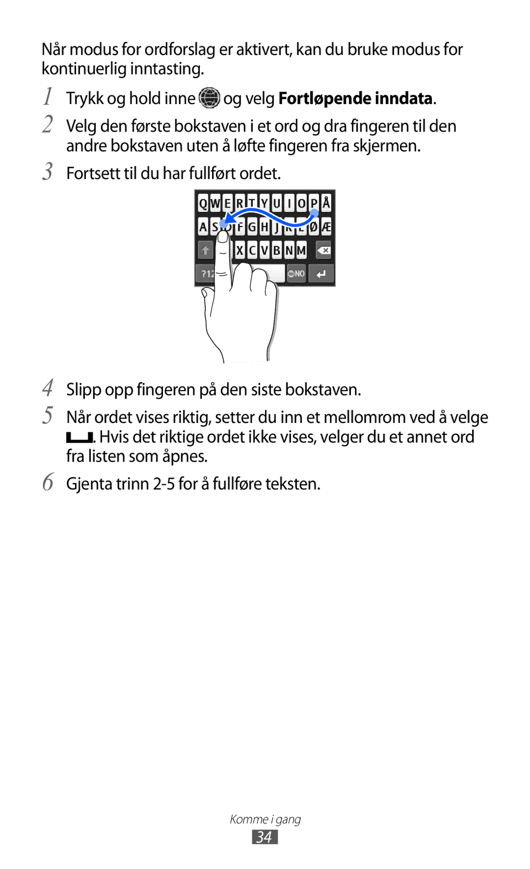 Samsung GT-S5780AXANEE, GT-S5780YKANEE manual Komme i gang 