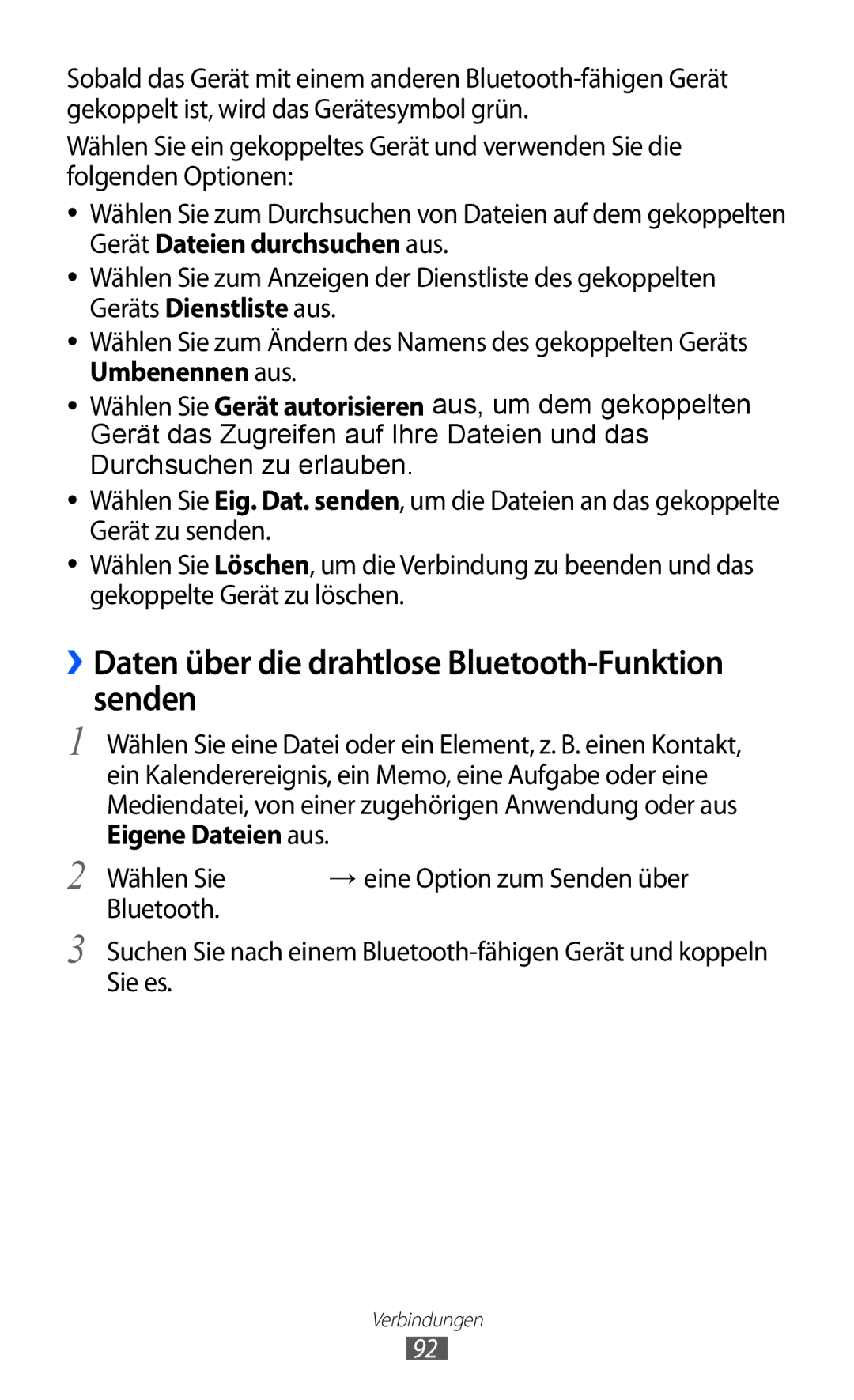 Samsung GT-S5780YKADBT, GT-S5780YKDVD2, GT-S5780YKAVD2, GT-S5780YKATUR ››Daten über die drahtlose Bluetooth-Funktion senden 