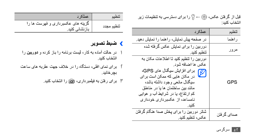 Samsung GT-S5830OKASKZ, GT-S5830OKATUR, GT-S5830OKAXSG, GT-S5830PPAABS manual ريوصت طبض››, ،دشاب هتشاد دوجو یعنام لانگیس 