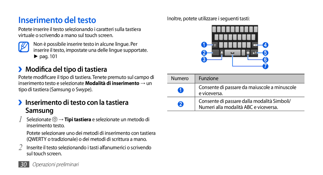 Samsung GT-S5830XKITIM, GT-S5830OKIITV, GT-S5830PPIITV manual Inserimento del testo, ››Modifica del tipo di tastiera, Pag 